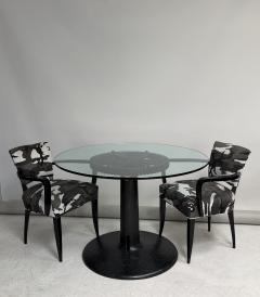 Industrial Pedestal Table with Glass Top - 4575463
