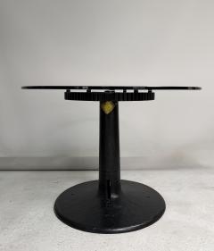 Industrial Pedestal Table with Glass Top - 4575465