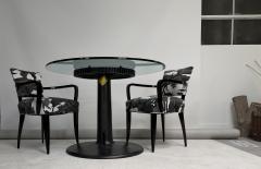 Industrial Pedestal Table with Glass Top - 4575466
