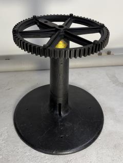 Industrial Pedestal Table with Glass Top - 4575470
