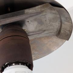 Industrial Style Pendant in Nickled Brass White Opal Glass Melva 1950s - 4789647