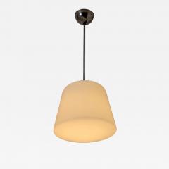 Industrial Style Pendant in Nickled Brass White Opal Glass Melva 1950s - 4790565