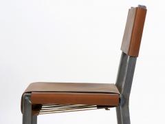 Industrial Welded Steel and Leather Accent Side Chair - 1040749