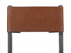 Industrial Welded Steel and Leather Accent Side Chair - 1040750