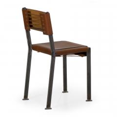 Industrial Welded Steel and Leather Accent Side Chair - 1040751