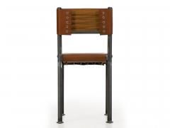 Industrial Welded Steel and Leather Accent Side Chair - 1040753