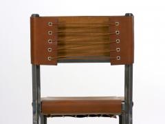 Industrial Welded Steel and Leather Accent Side Chair - 1040755