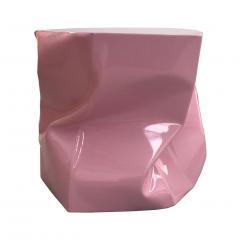 Ines Benavides Contemporary Modern Sculptural Metal Lacquered Pink Seat Side Table - 1068464