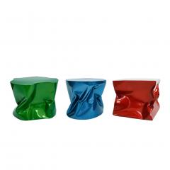Ines Benavides Contemporary Modern Sculptural Metal Lacquered Red Seat Side Table - 1066305