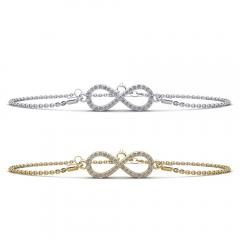 Infinity Pave Diamond Charm Bracelet in 14K - 3981807