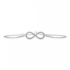 Infinity Pave Diamond Charm Bracelet in 14K - 3984980