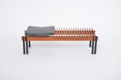 Inge and Luciano Rubino Mid Century Modern slatted Teak bench by Inge and Luciano Rubino for Apec - 2945405