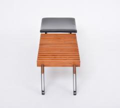 Inge and Luciano Rubino Mid Century Modern slatted Teak bench by Inge and Luciano Rubino for Apec - 2945407
