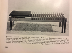 Inge and Luciano Rubino Mid Century Modern slatted Teak bench by Inge and Luciano Rubino for Apec - 2945411