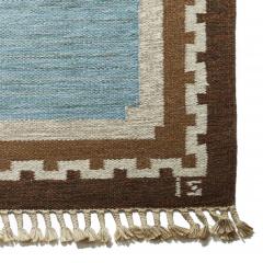 Ingegerd Silow Swedish Flat Woven Rug with Greek Key Border - 3288317