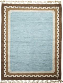 Ingegerd Silow Swedish Flat Woven Rug with Greek Key Border - 3291923