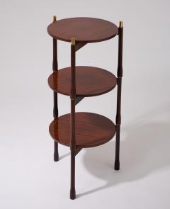 Ingeniously Designed Set of Three Stackable Rosewood Side Tables Italy 1960s - 3534437