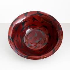 Inger Persson INGER PERSSON LARGE STUDIO BOWL IN RED BLACK 1988 Scandinavian Modern - 1646476