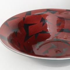 Inger Persson INGER PERSSON LARGE STUDIO BOWL IN RED BLACK 1988 Scandinavian Modern - 1646477