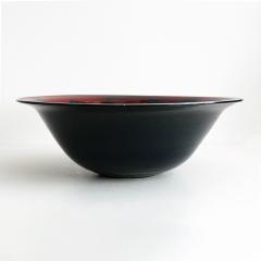 Inger Persson INGER PERSSON LARGE STUDIO BOWL IN RED BLACK 1988 Scandinavian Modern - 1646481