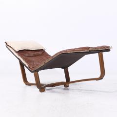 Ingmar Relling Ingmar Relling for Westnofa MCM Reversible Leather and Wool Bentwood Chaise - 4078286