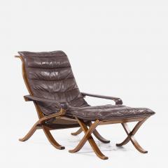 Ingmar Relling Ingmar Relling for Westnofa Mid Century Leather Lounge Chair and Ottoman - 4332548