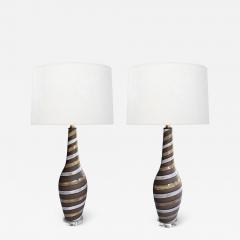 Ingrid Atterberg Ingrid Atterberg for Upsala Ekeby Pair of Ceramic 1940s Lamps Signed - 4305655