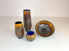 Ingrid Atterberg Mid Century Modern Set of 4 Ceramic Vases Upsala Ekeby Fiamma Sweden 1960s - 2477899