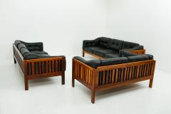 Ingvar Stockum Scandinavian Rosewood and Black Leather Seating Group Monte Carlo 1965 - 959698