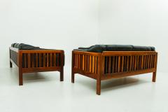 Ingvar Stockum Scandinavian Rosewood and Black Leather Seating Group Monte Carlo 1965 - 959699