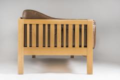 Ingvar Stockum Swedish Mid Century Sofa in Oak and Leather Monte Carlo 1965 - 959426
