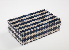 Ink Blue Natural Horn Checkerboard Box - 2741518