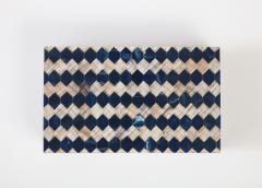 Ink Blue Natural Horn Checkerboard Box - 2741521