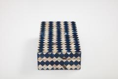 Ink Blue Natural Horn Checkerboard Box - 2741522