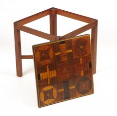 Inlaid Parcheesi Board Mounted as a Side Table 19th c  - 962777