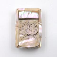 Inscribed Mother of Pearl Snuff Box with Hinged Lid English Circa 1890 - 4153683