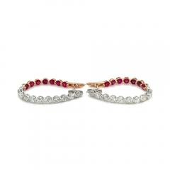 Inside Out Ruby and Diamond Hoop Earrings - 3597104