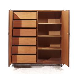 Intercontinental Design Mid Century Rosewood and Chrome Armoire Dresser - 4033738