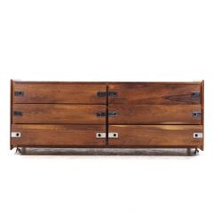 Intercontinental Design Rosewood and Chrome Lowboy Dresser - 3838220