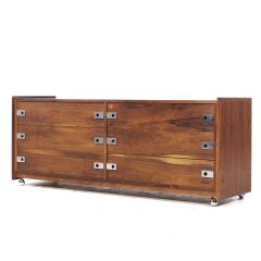 Intercontinental Design Rosewood and Chrome Lowboy Dresser - 3838221