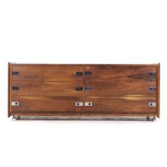 Intercontinental Design Rosewood and Chrome Lowboy Dresser - 3838224