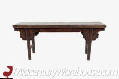 Interior Crafts Mid Century Antiqued Wood Bench - 2576938
