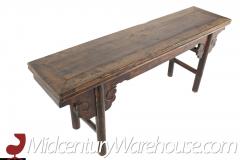 Interior Crafts Mid Century Antiqued Wood Bench - 2576940