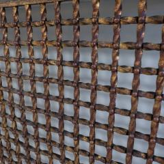 Intricate 1950s twisted iron radiator cover console with later marble top - 4115568
