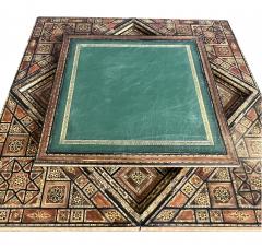 Intricately Inlaid Moorish Square Game Table with Pivoting Handkerchief Top - 3121313