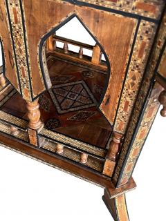Intricately Inlaid Moorish Square Game Table with Pivoting Handkerchief Top - 3121314