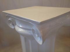 Ionic Column White Ceramic Mid Century End Table or Pedestal - 104232