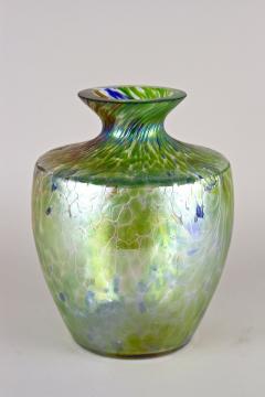 Iridescent Art Nouveau Glass Vase Attributed To Fritz Heckert Bohemia ca 1905 - 3427729