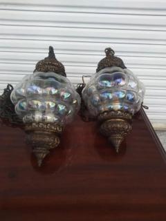 Iridescent Bubble Glass Swag Lamp - 3820742