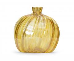 Iridescent Yellow Handblown Glass Bud Vase - 4673231